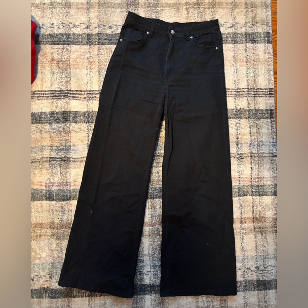 H&M Black Flare Wide-Leg Jeans